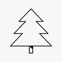 Christmas tree, line art illustration