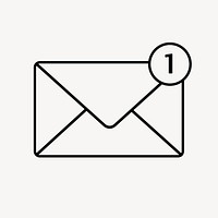 Email notification icon, envelope letter illustration vector