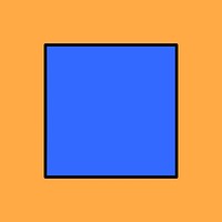 Blue square, geometric shape vector