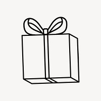 Gift box, line art illustration