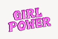 Girl power typography collage element