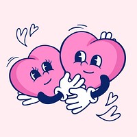 Hugging hearts, love illustration