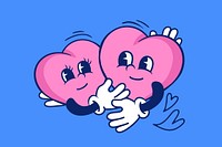 Hugging hearts, love illustration