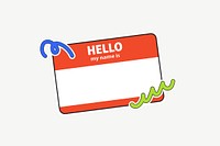 Hello my name is badge psd