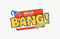 Bang! typography collage element psd