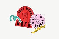 Rock n' roll typography collage element psd