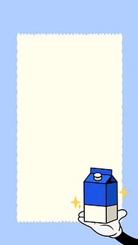 Blue frame iPhone wallpaper, retro cartoon illustration