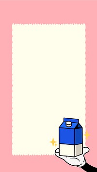 Pink frame iPhone wallpaper, retro cartoon illustration