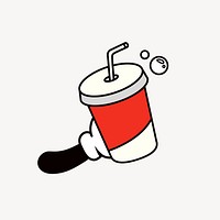 Soda cup, beverage line art illustration