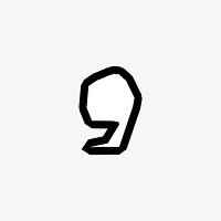 Comma, graffiti art symbol vector