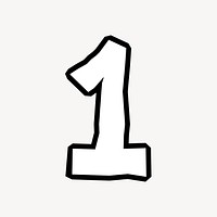 1 number one, graffiti art Arabic numeral vector