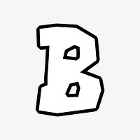 B letter, street graffiti  English alphabet vector