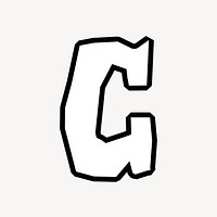 C letter, street graffiti  English alphabet vector