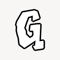 G letter, street graffiti  English alphabet vector