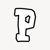 P letter, street graffiti  English alphabet vector