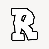 R letter, street graffiti  English alphabet