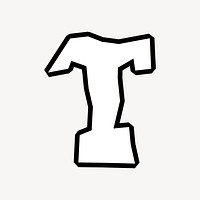 T letter, street graffiti  English alphabet vector