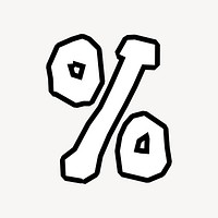 Percent sign, graffiti art symbol vector