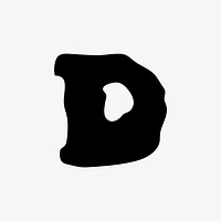 D letter, distorted English alphabet