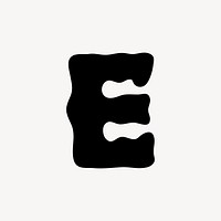 E letter, distorted English alphabet