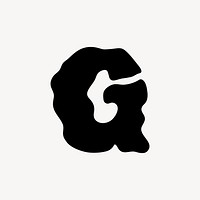 G letter, distorted English alphabet vector