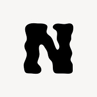 N letter, distorted English alphabet