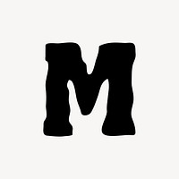 M letter, distorted English alphabet