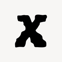 X letter, distorted English alphabet vector