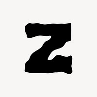 Z letter, distorted English alphabet vector