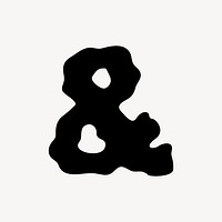 Ampersand sign, distorted symbol vector