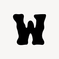 W letter, distorted English alphabet