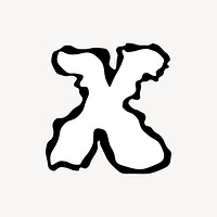 X letter, white abstract  English alphabet