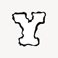 Y letter, white abstract  English alphabet