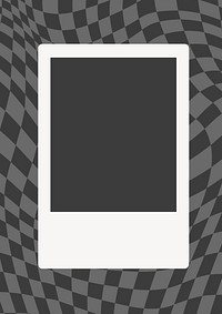 Instant film frame, checkered pattern design vector