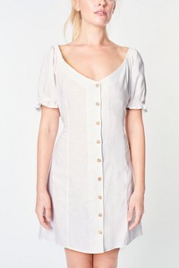 Buttoned summer dress mockup on a model