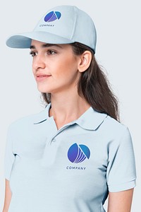 Cap mockup psd woman fashion studio shoot