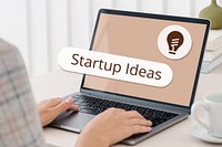 Startup ideas search screen laptop