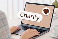 Charity search screen laptop