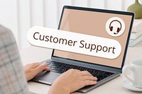 Customer support search screen laptop