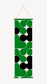 Bauhaus retro green tapestry sign