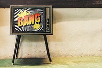 Vintage TV screen mockup psd