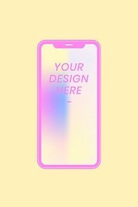 iPhone screen mockup, digital device psd illustration