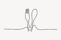 Eating utensils, aesthetic illustration design element vector