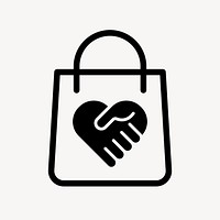 Charity gift flat icon vector