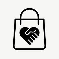 Charity gift flat icon psd