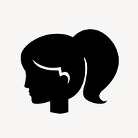 Female head flat icon design