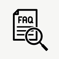 Faq magnifying flat icon psd