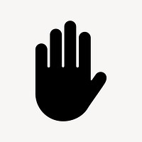 Hand flat icon black vector