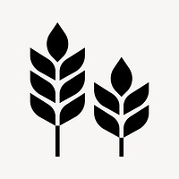 Wheat flat icon black vector