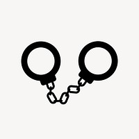 Handcuff flat icon black vector